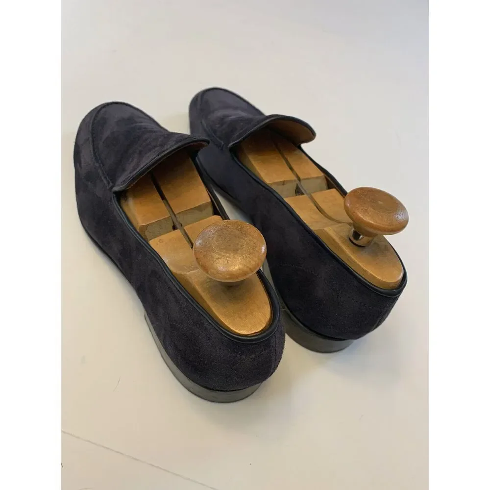 Bruno Parmigiani Suede Loafer Mens US 11 EU 44 Bench Made Italian Slip On Navy